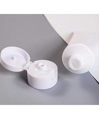 20 x 100ml Empty White Plastic Cosmetic Bottles - Ideal for Lotion Shampoo Makeup & Samples - Versatile Soft Containers with Folding Lid - Buy Online on GoSupps.com