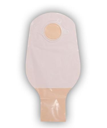 ConvaTec 401512 Natura 12" Two-Piece Drainable Pouch with 1-Sided Comfort Panel Tail Clip Transparent 1-3/4" Flange Pack of 10