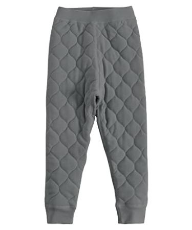 Boys' Girls' Quilted Long Johns Thermal Bottom Underwear Base Layer Pants Insulated for Outdoor Ski Warmth Grey 6 Years