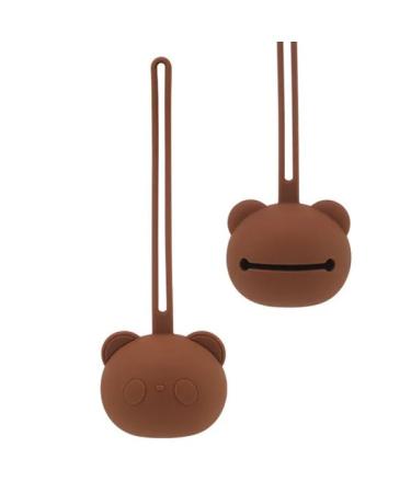 Schnullerbox |Schnuller storage box |Pacifier storage |Bear |Case |Silicone |Pacifier Holder |Baby |Pacifier chain |Free shipping (red -brown)