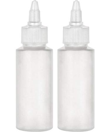 BRIGHTFROM Twist Top Applicator Bottles Squeeze 2 OZ Empty Plastic Bottles Refillable Open/Close Nozzle - Multi Purpose (Pack of 2)