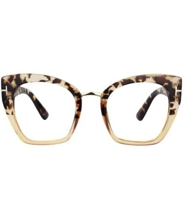 VOOGLAM Cat Eye Tortoise Blue Light Blocking Glasses for Women | Oversized Stylish Eyewear | Anti Eyestrain & UV Protection - Paulina VFP0255 - Buy Online on GoSupps.com