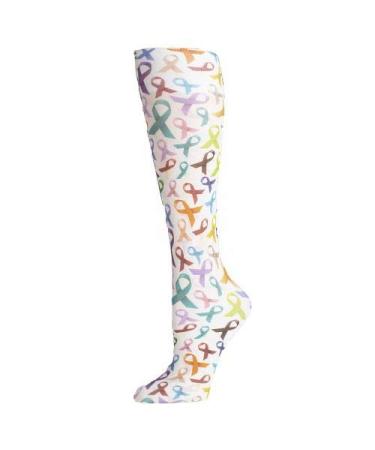 Red Moby Celeste-Stein-CMPSQ-3-2229 20-30 mmHg Compression Sock - Queen - White Multi Ribbons