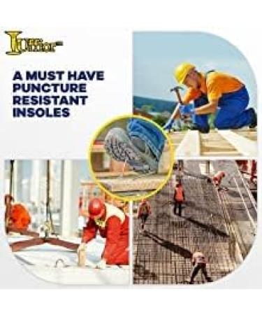 Tuffior Puncture Resistant Flexible Steel Plate Warm Felt Insoles - Nail Proof Safety Work Shoes - Large Size - 1 Pair Insoles & 1 Pair Heel Cushions - Buy Online on GoSupps.com