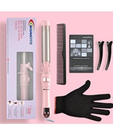 1 Inch Rotating Curling Iron - Automatic Hair Curler for Curls & Waves - 360 Heat Wand Dual Voltage Easy Use - Pink - Buy Online on GoSupps.com