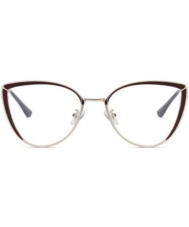 Buy Blue Light Blocking Cat-Eye Reading Glasses | Fatigue Relief Oversized Eyewear +0.00 Red-Golden | International Shipping Available - Buy Online on GoSupps.com