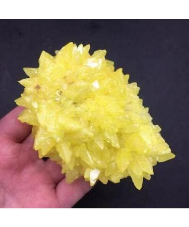 Room Decoration Natural Sulphur Quartz Crystal Cluster Specimen Reiki Raw Gemstone 236g - Buy Online on GoSupps.com