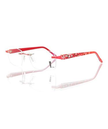 switch it set Combi 2445 interchangeable temples in the color red-pink-silver-scaled inside red