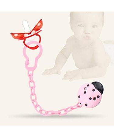 Greattangle-u Silicone Baby Pacifier & Bite Ring - Safe Funny Feeding with Anti-Drop Chain - Pink | International Shipping - Buy Online on GoSupps.com