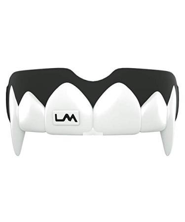 Loudmouth Sport Mouth Guard | 3D Vampire Fangs Adult & Youth Mouth Guard Sports | Boil & Bite Mouthguard for Football, Basketball, Hockey, MMA, Boxing, Lacrosse, More (3D Vampire Fangs -Black / White) 3d Vampire Fangs - Black / White