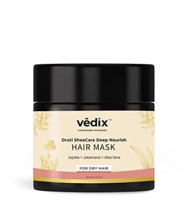 ORGANIZE Ayurvedic hair mask adapted Druti SheaCare deep nourishing hair mask for dry and frizzy hair with Jojoba + Jatamansi + Aloe Vera 200 gm