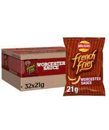 Walkers French Fries Crisps 32 x 21g Bags (Worcester Sauce)