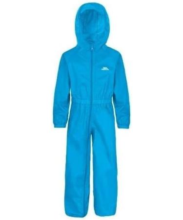 Trespass Kids Unisex Button Rain Suit 7-8 Years Teal - Waterproof Outdoor Gear - Buy Online on GoSupps.com