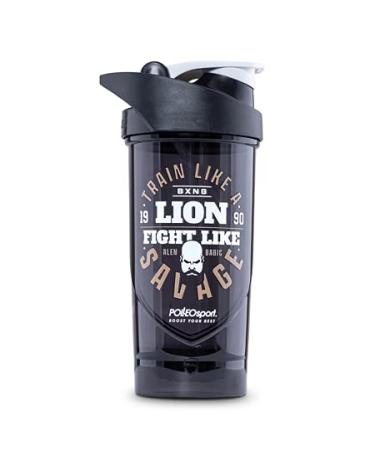 Shieldmixer Hero Pro Classic Shaker Savage - BPA-free - Gym accessories - Protein shaker - Fitness drinking bottle - Black - 700ml