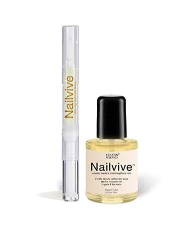NAILVIVE Nail Serum Powerful Magic-like Silk Proteins Proven Natural Formula Strengthening Hardening nails Instantly Prevents Splits Chips Peels Cracks on Your Nails 0.47 Fl Oz (Pack of 1)