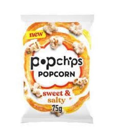 Popchips Popcorn Snack Sweet & Salty Flavour 75g Bags (24 Bags x 75g)