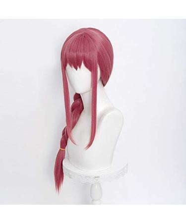 Long Pink Braids Wig for Makima Cosplay - Anime Braided Wig with Bangs for Chainsaw Man Halloween Party + Free Cap - Buy Online on GoSupps.com