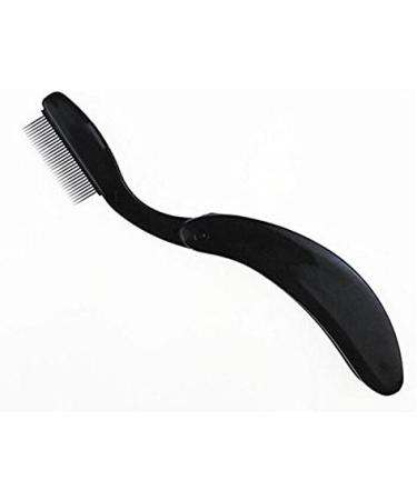 1PCS Black Professional Foldable Stainless Steel Teeth Eyelash Comb - Portable Eyebrow Brush Shaper Brow Groomer Mascara Comb Lash and Brow Makeup Brush Beauty Tool - Buy Online on GoSupps.com