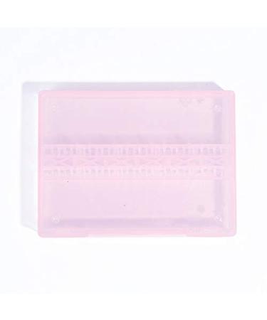 1pcs Empty Clear Storage Box for Nail Art Drill Plastic Tools Pink Purple Display Storage 14 Slots Case Organizer Holder SA700 - (Color: Pink)