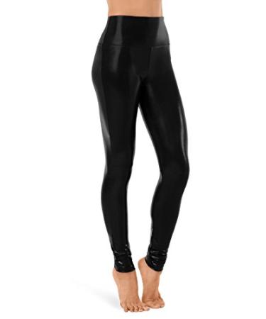 Balera Leggings Girls Pants for Dance Metallic Natural Rise Full Length Bottoms X-Large Black