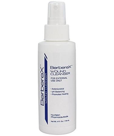 BerbereX Antimicrobial Wound Cleanser for Cuts  Scrapes  Burns  Incisions  Piercing Aftercare  Wounds  Wound Care  First Aid Antiseptic Antibacterial Spray  Pressure Sore  Diabetic Ulcer - 4oz