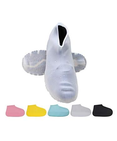 Durui Silicone Waterproof Shoes Cover,Reusable No-Slip Silicone Shoe Protectors for Kids,Women,Men. white Large