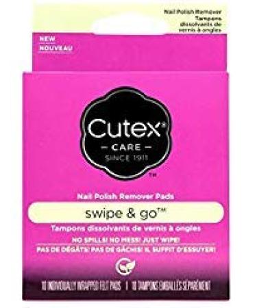 Cutex Care Swipe and Go Nail Polish Remover Pads, 10 Count 10 Count (Pack of 1)