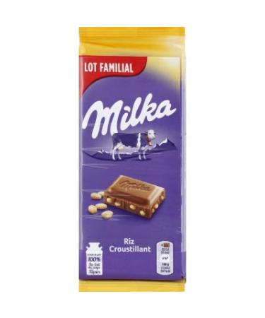 Milka Milk chocolate with puffed rice grains - Pack of 6 tablets of 100g