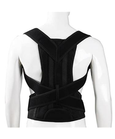 Brace Support Back Shoulder Straightener Belt Corset Upper Back Pain Relief Posture Corrector Strap Cervical Spine Belt (Color : Light Grey Size : XL) vision Black S