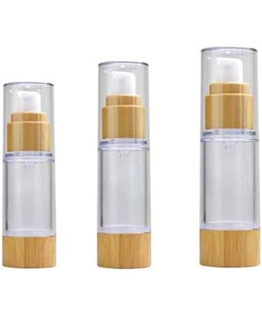 VASANA 2PCS Airless Pump Bottles Empty Refillable Plastic Vacuum Emulsion Bottle Lotion Dispenser Cosmetics Vials Containers With Bamboo Pump Head For Cream Essential Oils Liquid Cleanser Shower Gel 30ml/1oz - Buy Online on GoSupps.com