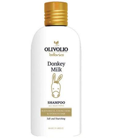 Olivolio Botanics 89% Natural Shampoo with Donkey Milk and Olive Oil - Mineral Oil and Paraben Free - 200ml
