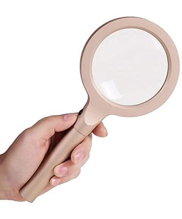 Magnifying Glass HD Magnifier 12 LED Light Children's Mirror Bimetallic Frame Handle Magnifier Handheld Glass Can Magnify 10 20 Times Magnifier