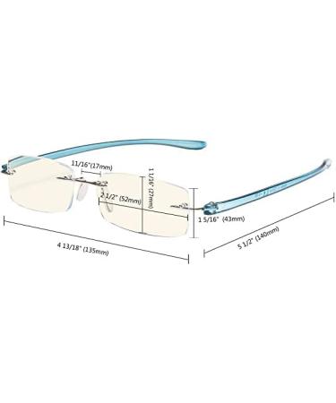 Eyekepper Rimless Computer Reading Glasses with Blue Light Filter - Yellow Arm 2.0x - Buy Online on GoSupps.com