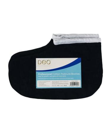 Deo Paraffin Wax Manicure Pedicure Booties Treatment Cotton Black Feet - D1528