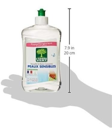 L'Arbre Vert Ecological Washing Up Liquid for Sensitive Skin Hypoallergenic Fragrance Free 500 ml Bottle - Buy Online on GoSupps.com