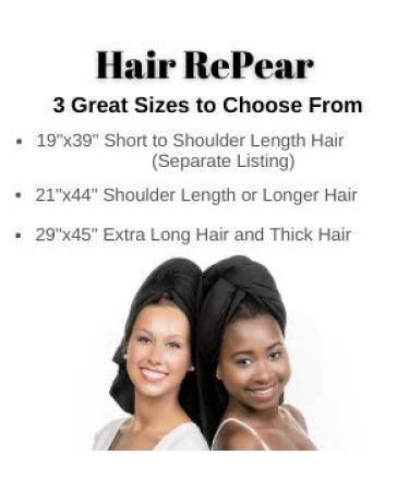Hair RePear Ultimate Hair Towel - Anti Frizz Premium Cotton - Perfect for Curly, Wavy, Straight Hair - 3 Sizes Available - Black - Buy Online on GoSupps.com