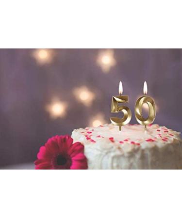 Bailym 50th Birthday Gold Number 50 Cake Topper - Party Decoration - Buy Online on GoSupps.com