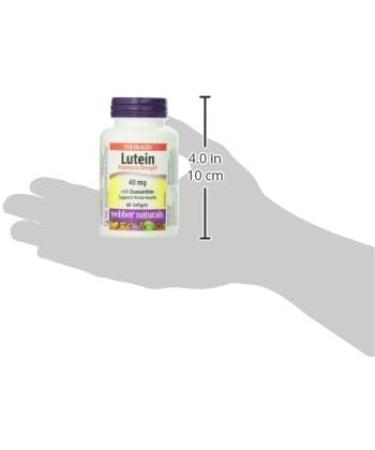 Webber Naturals Lutein 40 mg with Zeaxanthin Maximum Strength 60 Softgels Supports Eye Health Nutritional Supplement - Buy Online on GoSupps.com