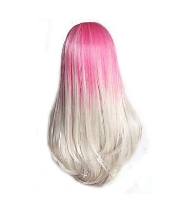 Buy Women s Synthetic Lace Front Wig - Medium Straight Pink Ombre Natural Costume Wig - International Shipping Available - Buy Online on GoSupps.com