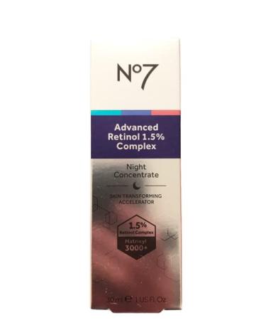 No7 Advanced Retinol 1.5% Complex Night Concentrate Skin Transforming Accelerator 30ml
