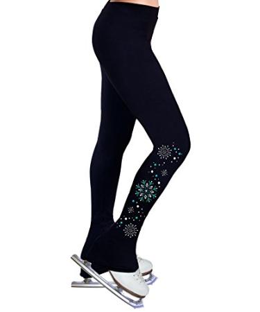 NY2 SPORTSWEAR Figure Skating Practice Pants with Spangles S107D - Adult Sizes Small