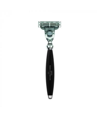 Edwin Jagger Bulbous Black Handle Razor - Compatible with Gillette Mach 3 Cartridges | International Shipping Available - Buy Online on GoSupps.com
