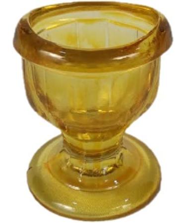 Glass Eye Wash Cup with Engineering Design to Fit Eyes for Effective Eye Cleansing - Eye Shaped Rim Snug Fit (Yellow)