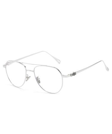 Fuqinqingoz Aviator Computer Readers Anti-Blue Light reading glasses oversized flat lighting mirror-UV-UV presbyopia glasses (Color: C2 Size: +150) +150 C2