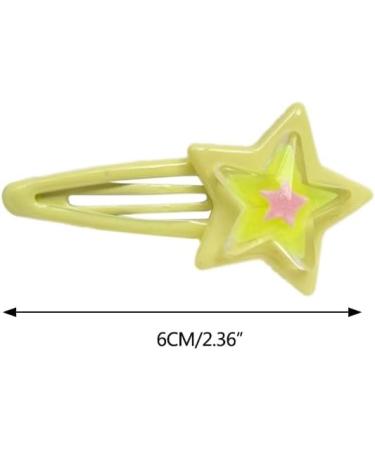 xbiez Girly Snap Clip Hairpin Y2K Girls Headdress Hair Accessories Delicate Star Color Block Mini Jelly Star Hairpin - Buy Online on GoSupps.com