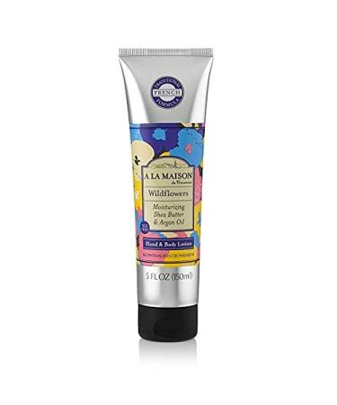 A LA MAISON De Provence Hand and Body Lotion | Natural Moisturizing Lotion with Argan Oil and Shea Butter | Moisturizer for Dry Skin| Paraben and Phthalates Free | Wildflowers Scent 5 Oz (1 Pack) 5 Fl Oz (Pack of 1)