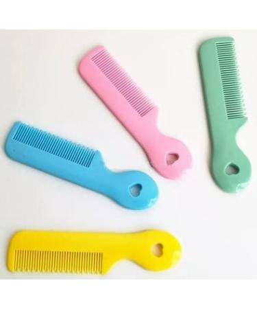 Pack of 4 Baby Round Tip Bristles Comb Set for Gentle Grooming | Ideal for Sensitive Scalp Skin | Nursery Newborn Infant Girl Boy Kids - Buy Online on GoSupps.com