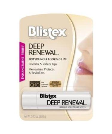 Blistex Deep Renewal Anti-Aging Formula 0.13 Ounce Pack of 6 Moisturizes Protects & Revitalizes Broad Spectrum SPF 15 For Younger Looking Lips Softens & Smooths Lips Hydrating Lip Balm