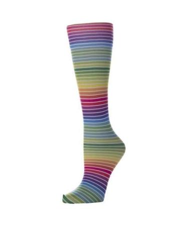 Red Moby Celeste-Stein-CMPSQ-2209 Womens 8-15 mmHg Compression Sock - Queen - Mixed Stripes