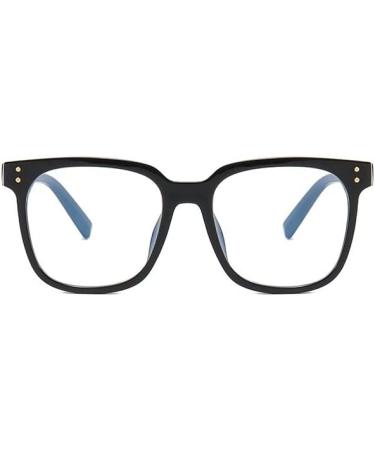 Buy Oversized Blue Light Blocking Computer Reading Glasses +2.00 - Anti Eye Strain Flat Light Mirror Stylish Black Design - Ship Internationally - Buy Online on GoSupps.com
